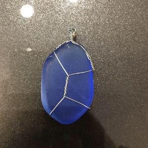 Wire Wrapped Sea Glass Pendant